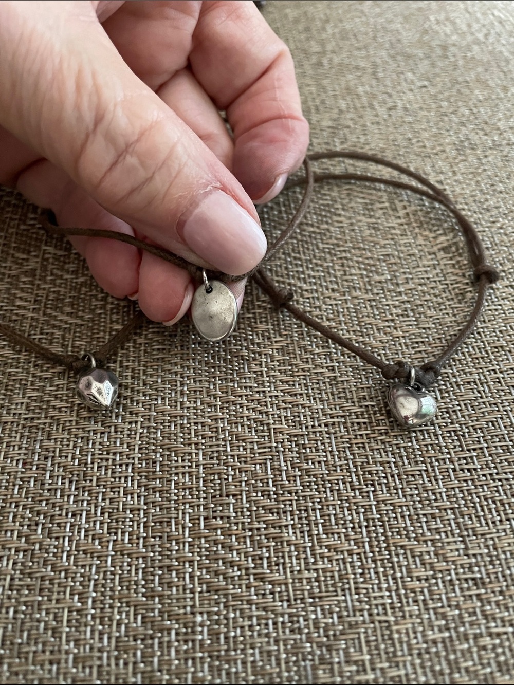 Sterling Silver Charms on Leather adjustable cord